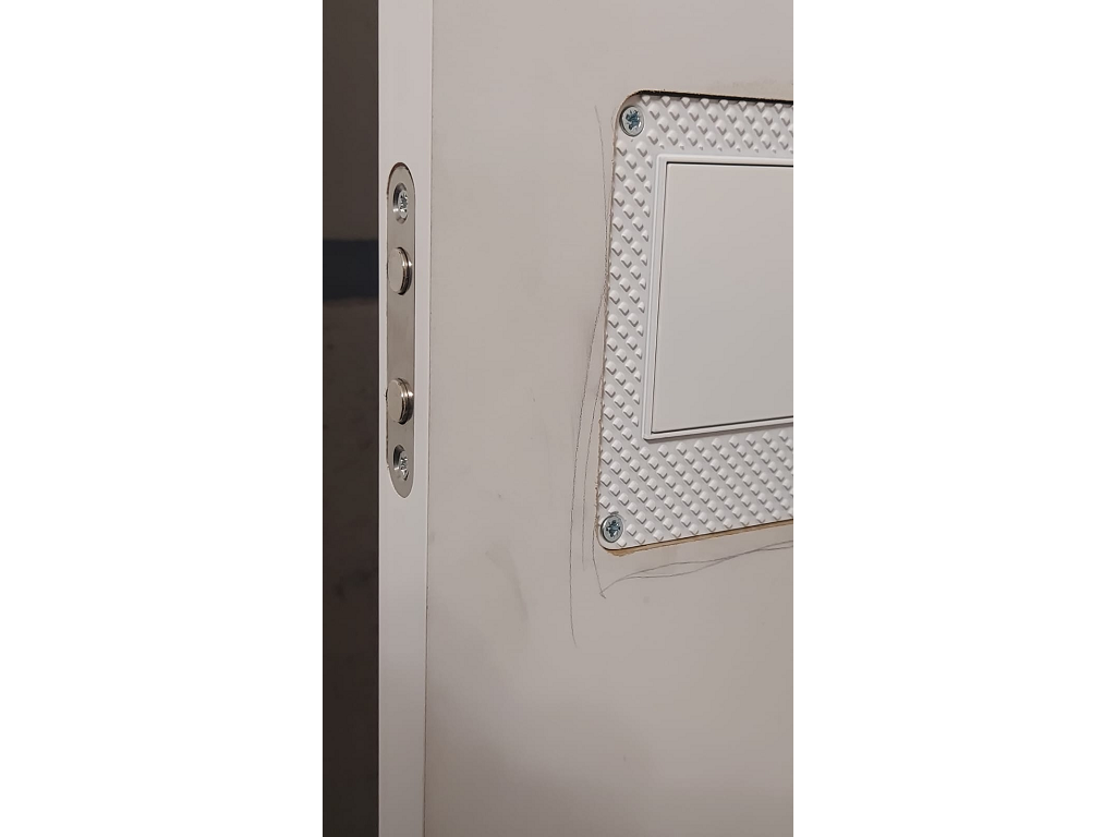 Maniglia Incasso Rettangolare Porta Scorrevole/Battente Atomo nottolino chiusura a Toppa mm.122x113 da Verniciare | Saletta - immagine 10